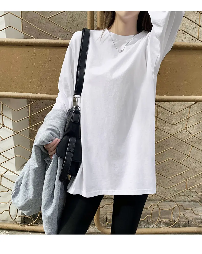 White Long Sleeve T-Shirt for Women Autumn Winter 2025 — feature 7
