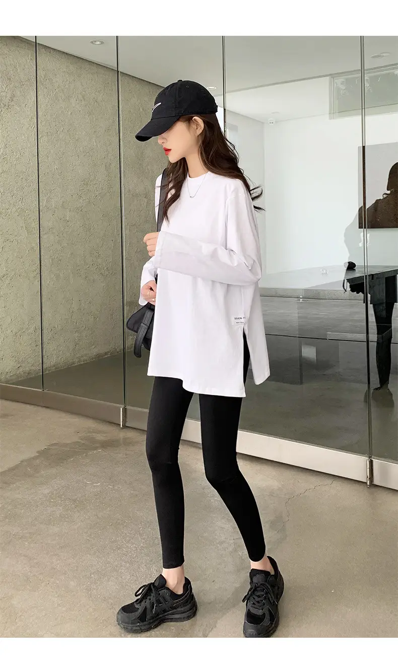 White Long Sleeve T-Shirt for Women Autumn Winter 2025 — feature 8