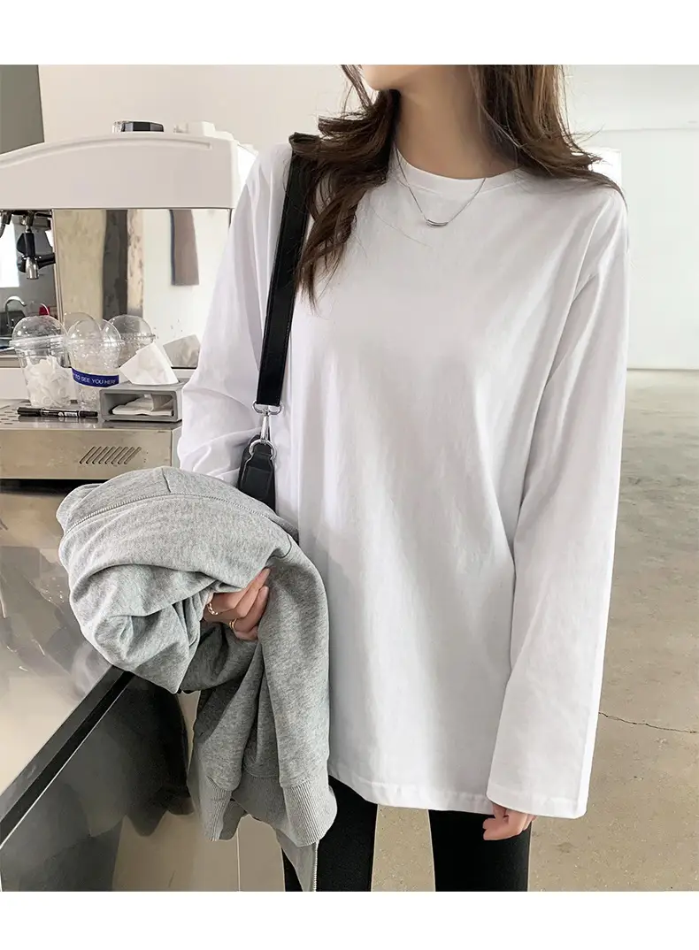 White Long Sleeve T-Shirt for Women Autumn Winter 2025 — feature 9