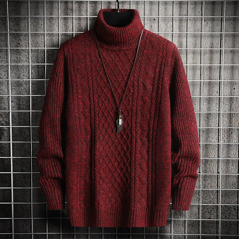 Men's Black Turtleneck Sweater Korean Style Slim Fit - Image 6