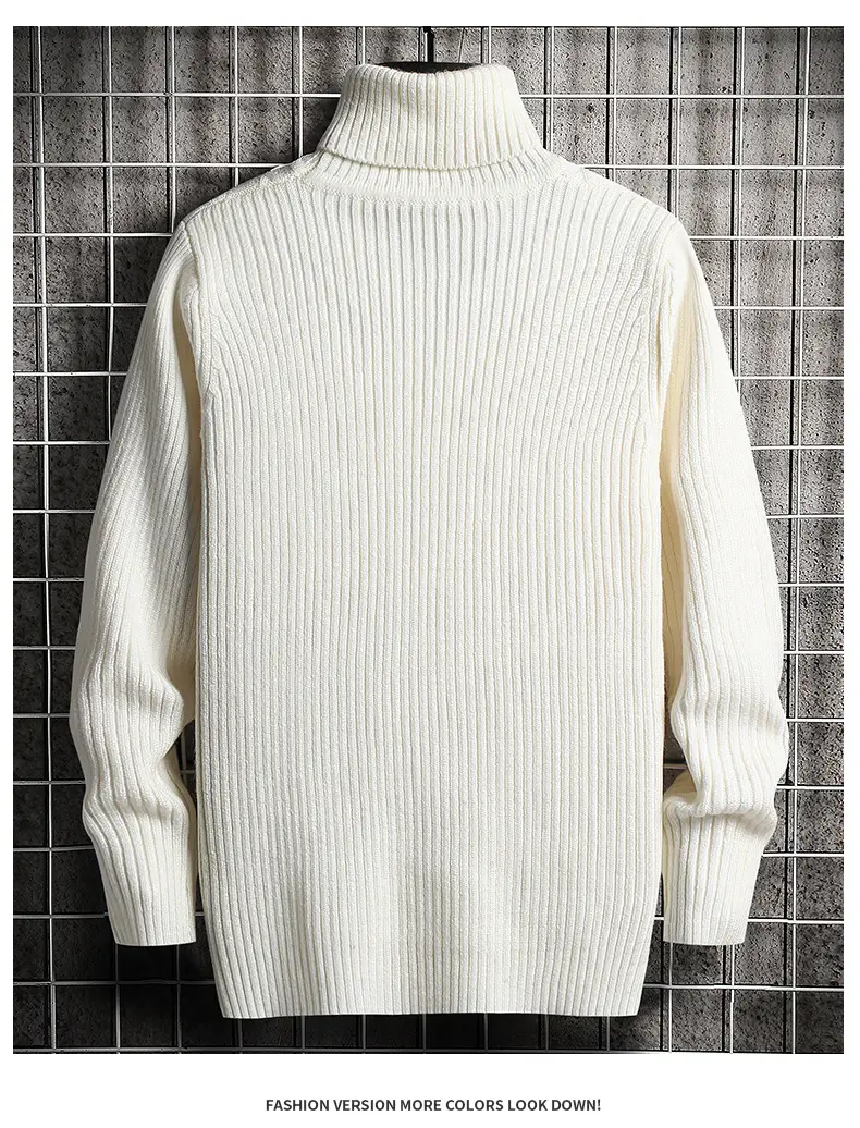 Men's Black Turtleneck Sweater Korean Style Slim Fit — feature 11