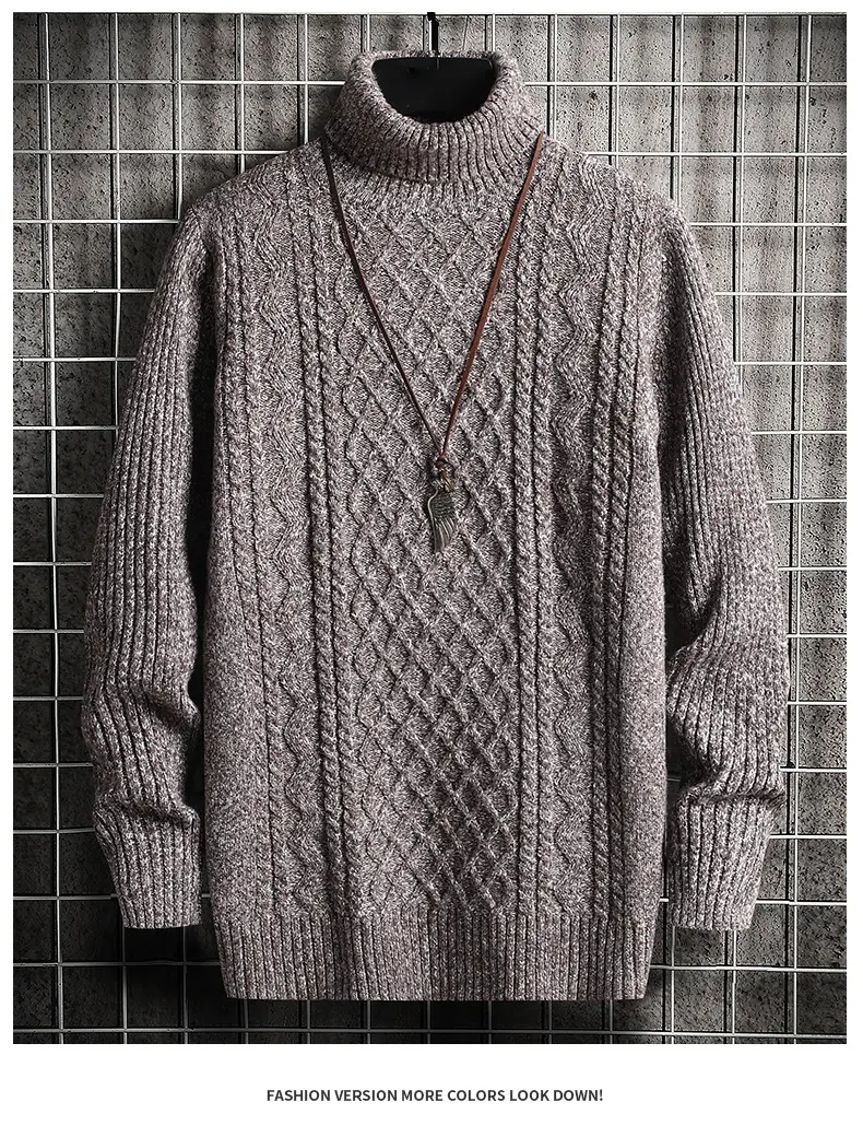 Men's Black Turtleneck Sweater Korean Style Slim Fit — feature 16