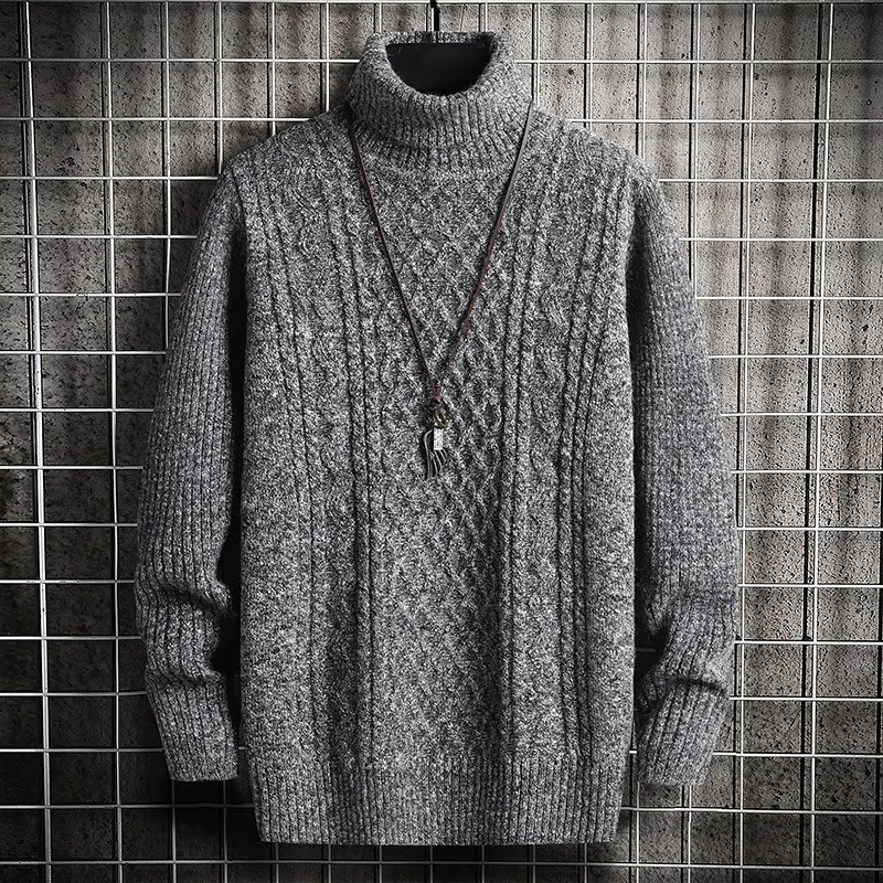 Men's Black Turtleneck Sweater Korean Style Slim Fit - Image 3