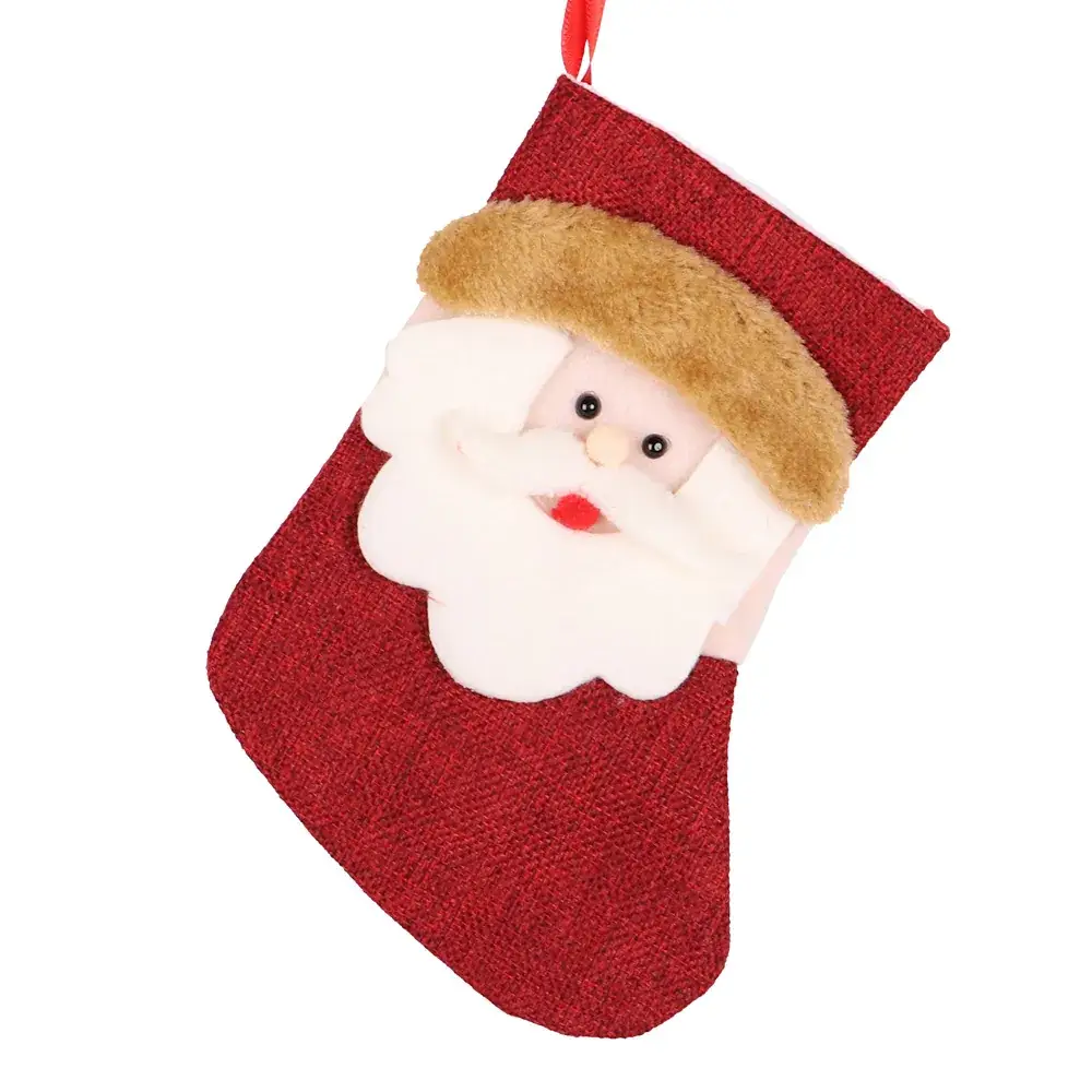 Old Bear Christmas Stocking with Deer Antlers - Image 3