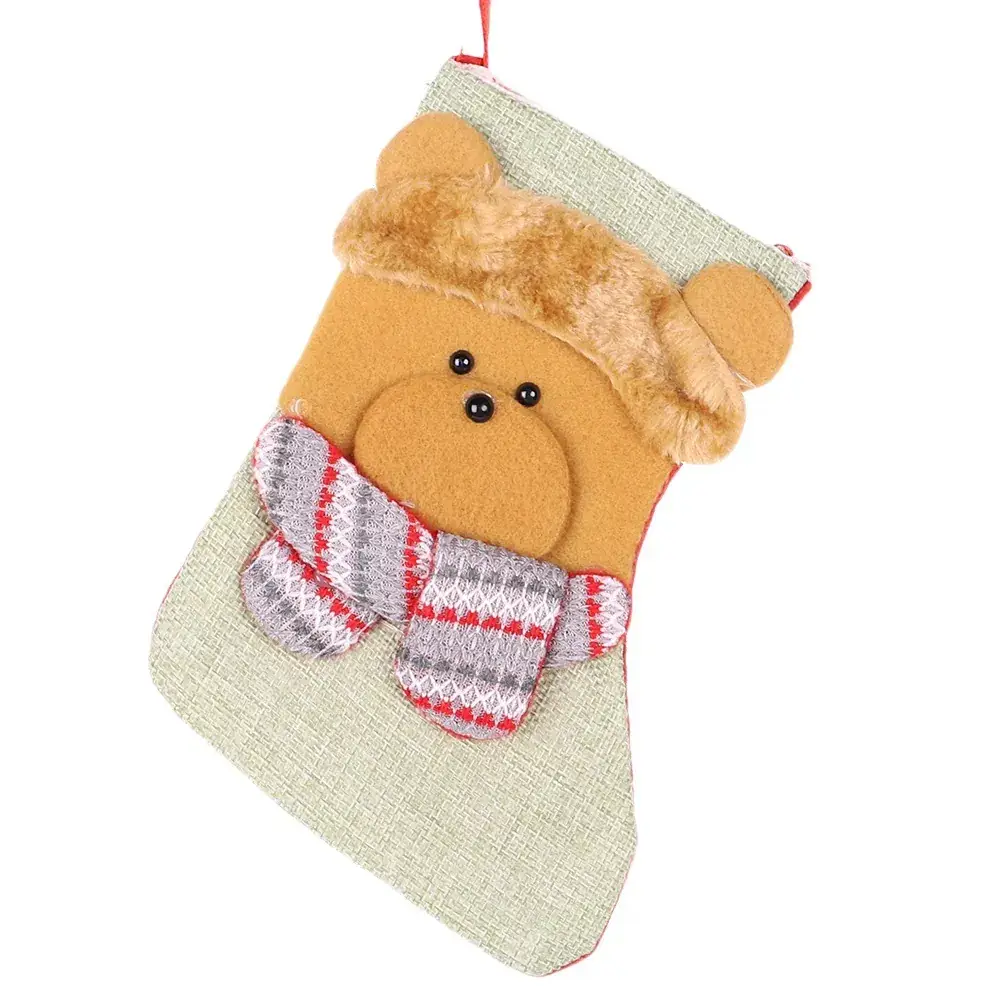 Old Bear Christmas Stocking with Deer Antlers - Image 5
