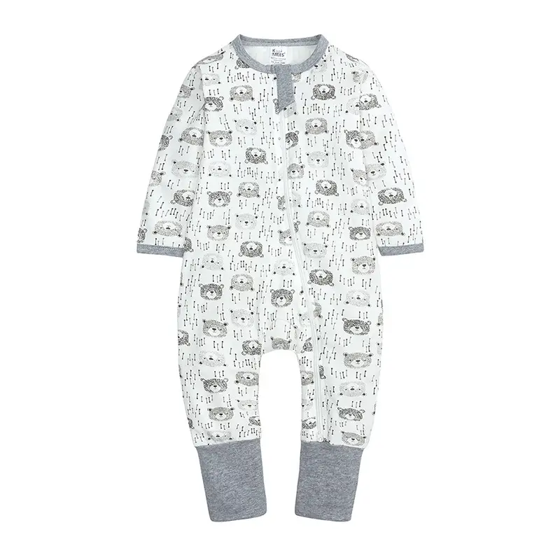 Baby One-Piece Hooded Necklet Set White Black Sheep Print