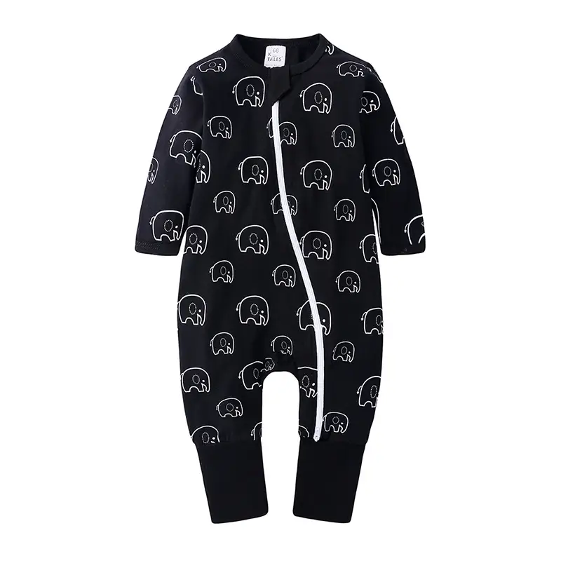 Baby One-Piece Hooded Necklet Set White Black Sheep Print