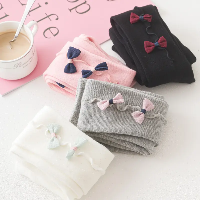 2025 Spring Baby Bow Leggings Combed Cotton Plus Size - Image 6
