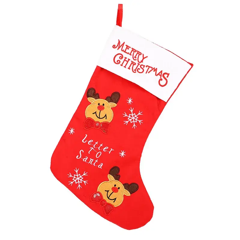 Red Elk Snowman Christmas Socks with Letter Santa Design - Image 4