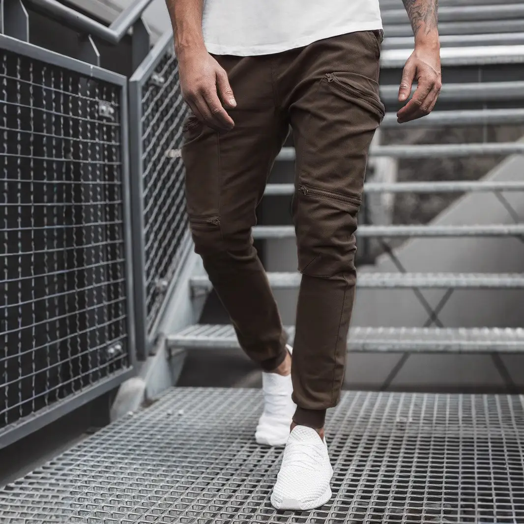 Men Brown Tether Pants 3 Pockets Casual Wear - Image 2
