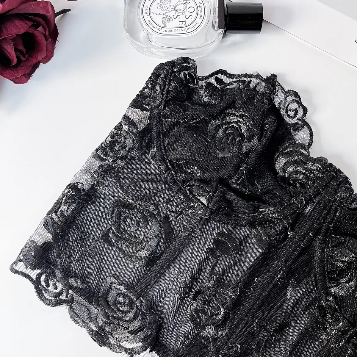 2023 Lace Mesh Rose Strapless Vest Spot 9434 — feature 30