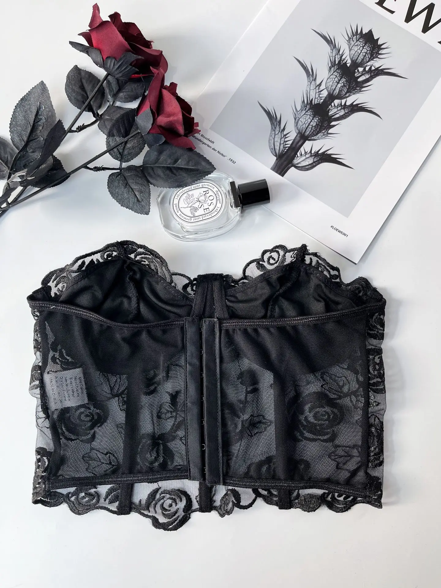 2023 Lace Mesh Rose Strapless Vest Spot 9434 — feature 31