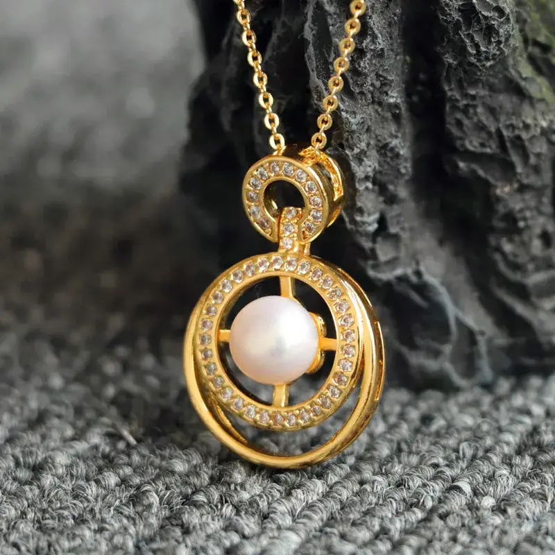 Juanyu Pearl Windmill Necklace Gold Chain - Image 5