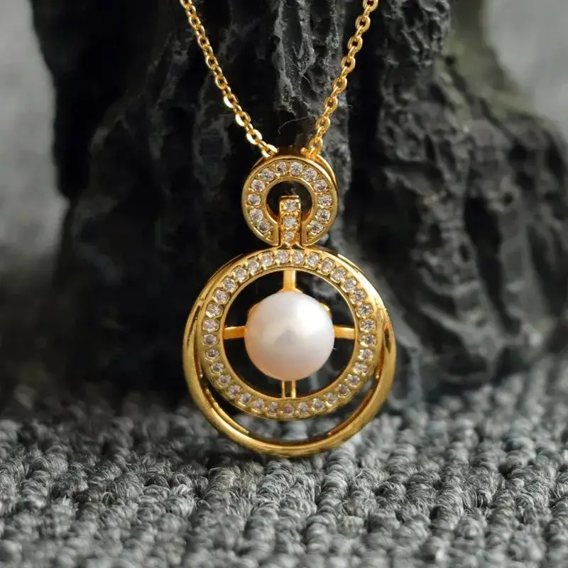 Juanyu Pearl Windmill Necklace Gold Chain — feature 8