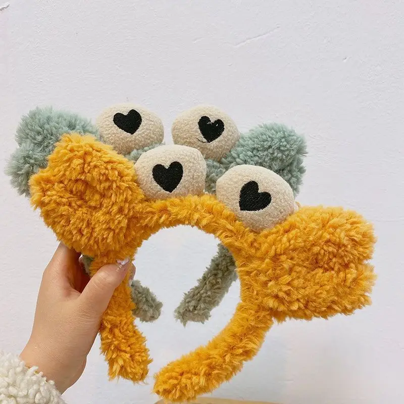 Yellow Cute Crab Face Washing Headband for Girls - Image 9