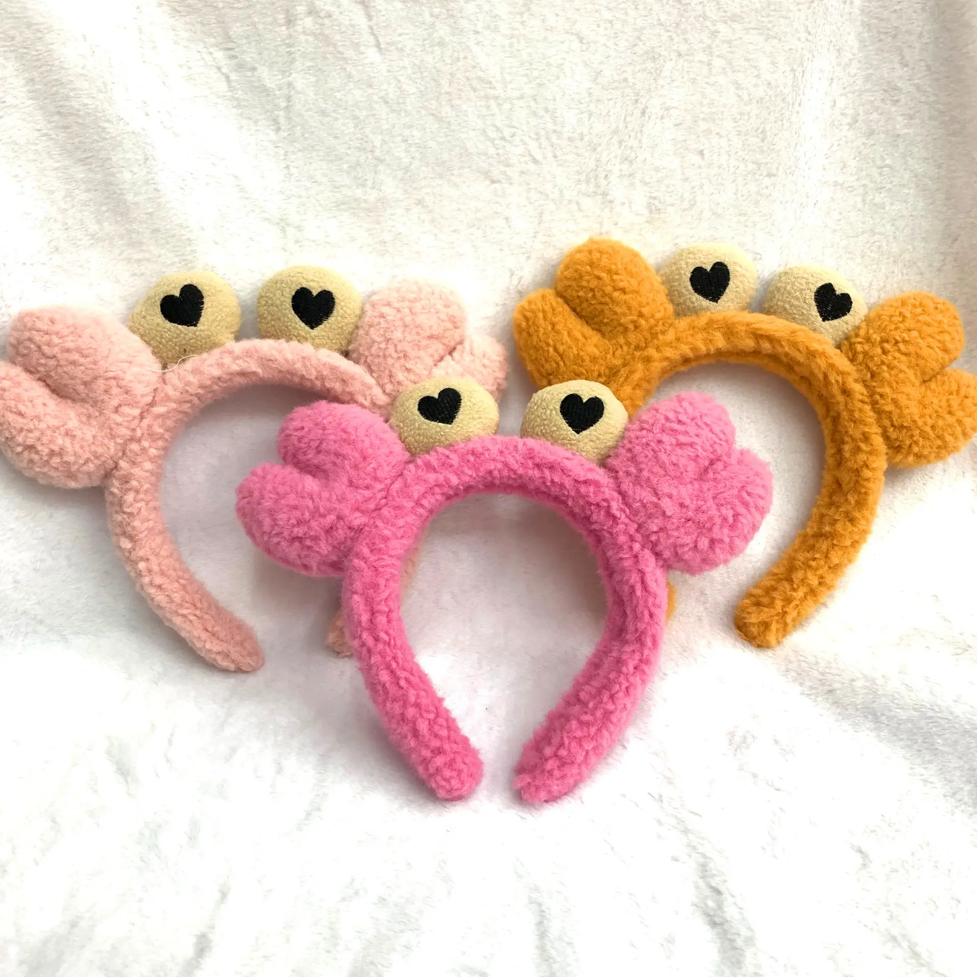 Yellow Cute Crab Face Washing Headband for Girls - Image 10