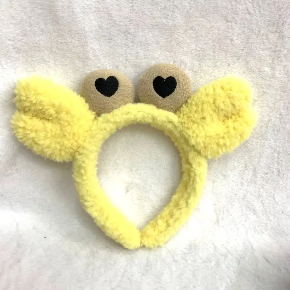 Yellow Cute Crab Face Washing Headband for Girls - Image 3