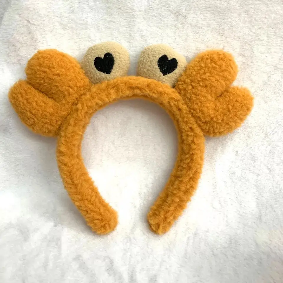 Yellow Cute Crab Face Washing Headband for Girls - Image 6