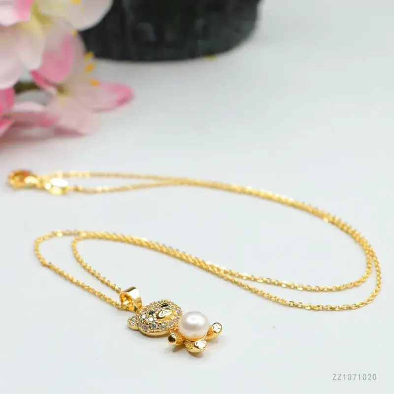 Guan Yu Freshwater Pearl Bear Pendant Necklace for Women - Image 6
