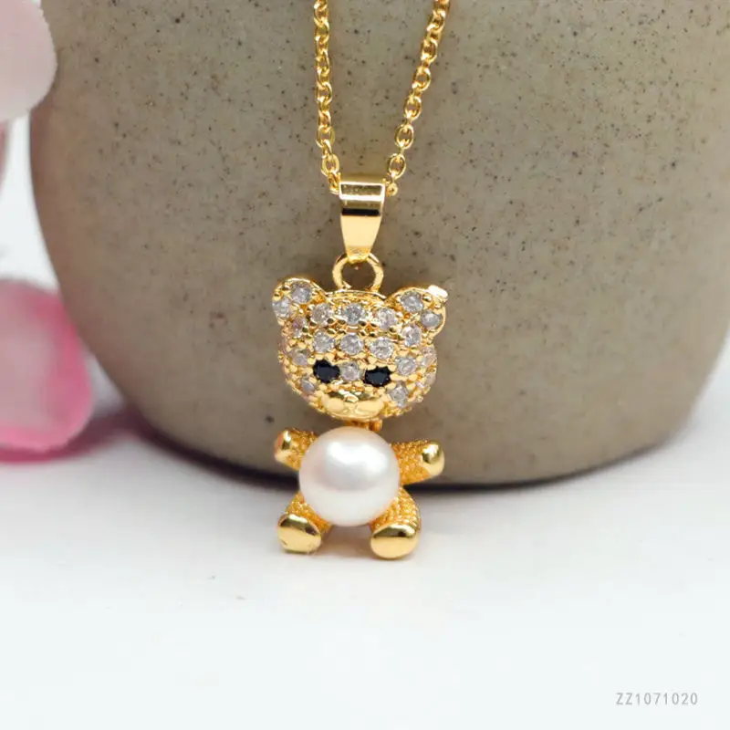 Guan Yu Freshwater Pearl Bear Pendant Necklace for Women — feature 10