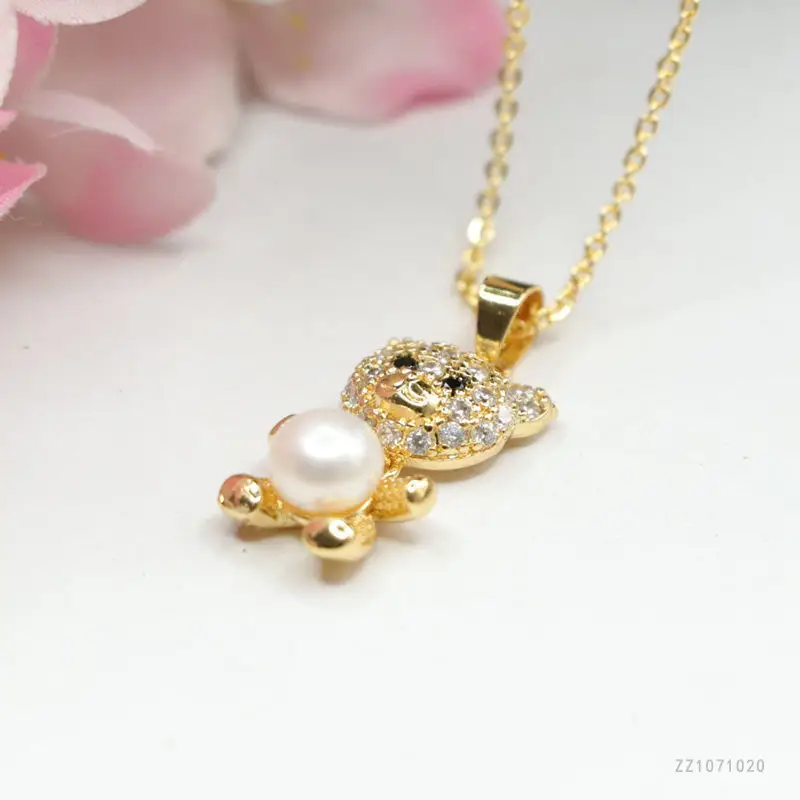 Guan Yu Freshwater Pearl Bear Pendant Necklace for Women — feature 11