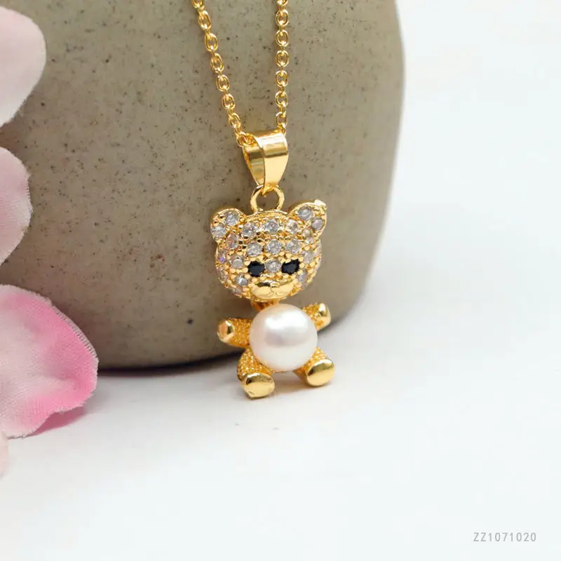 Guan Yu Freshwater Pearl Bear Pendant Necklace for Women — feature 12