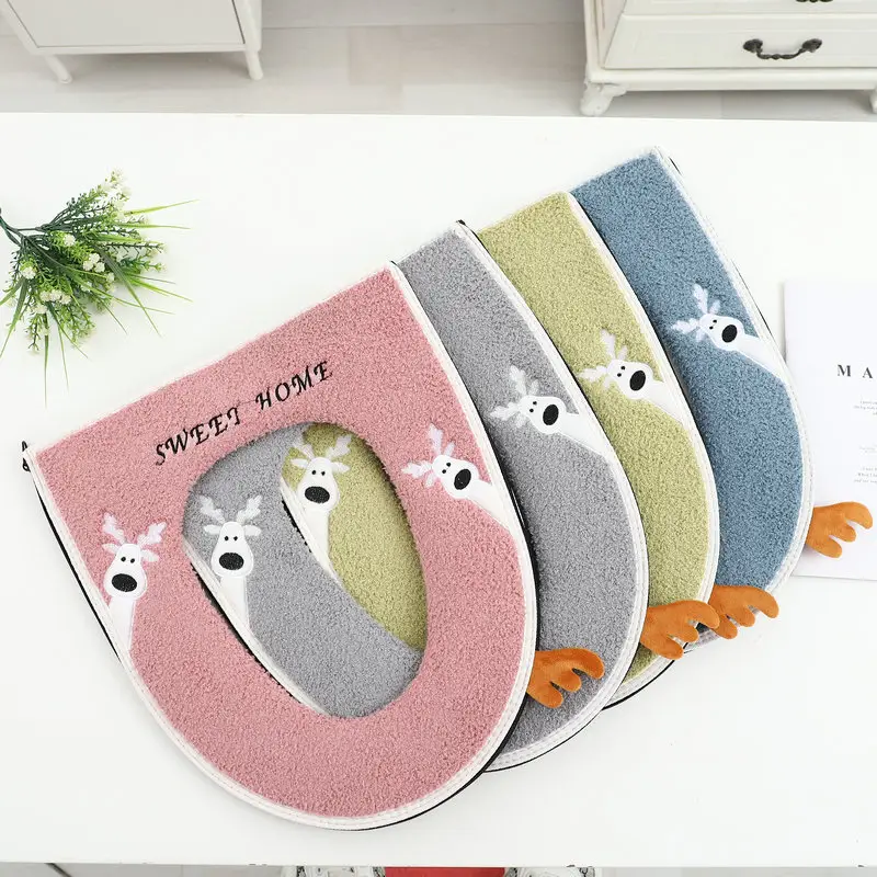 Autumn Winter Lucky Deer Waterproof Toilet Seat Cushion - Image 6