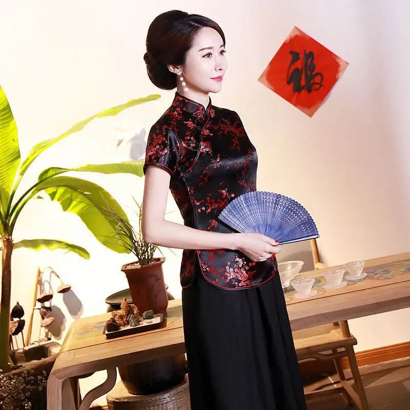 Jasper Lady's Blue Retro Cheongsam Top — feature 18