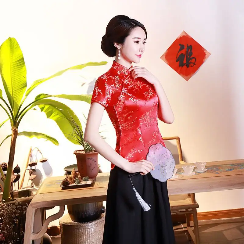 Jasper Lady's Blue Retro Cheongsam Top — feature 22