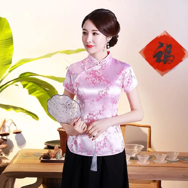 Jasper Lady's Blue Retro Cheongsam Top - Image 60