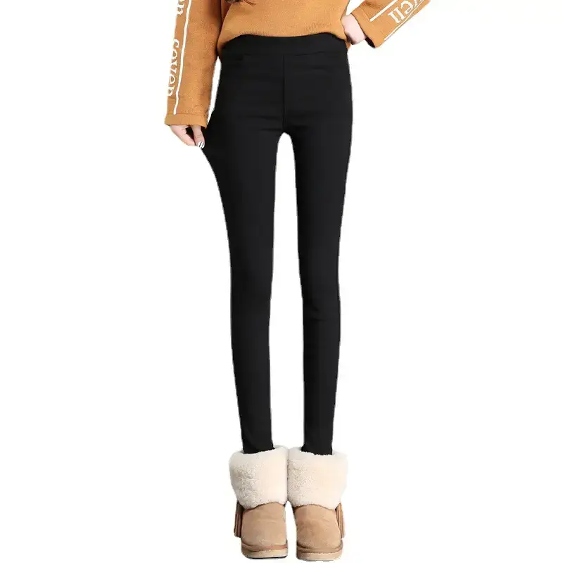 Women's Black Fleece Leggings Warm Winter Wear - Image 6