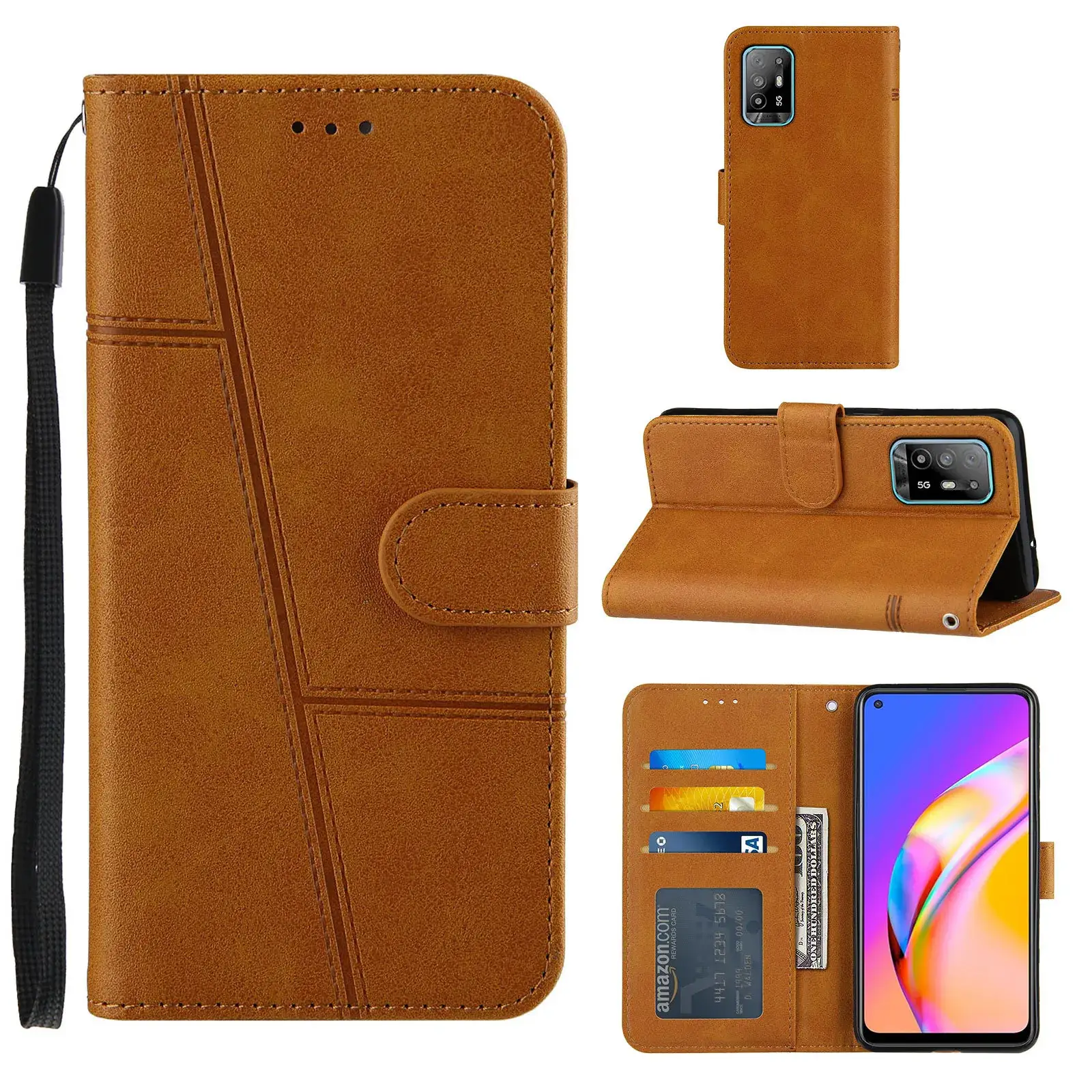 Pink Leather Phone Case with Wrist Strap - Image 8