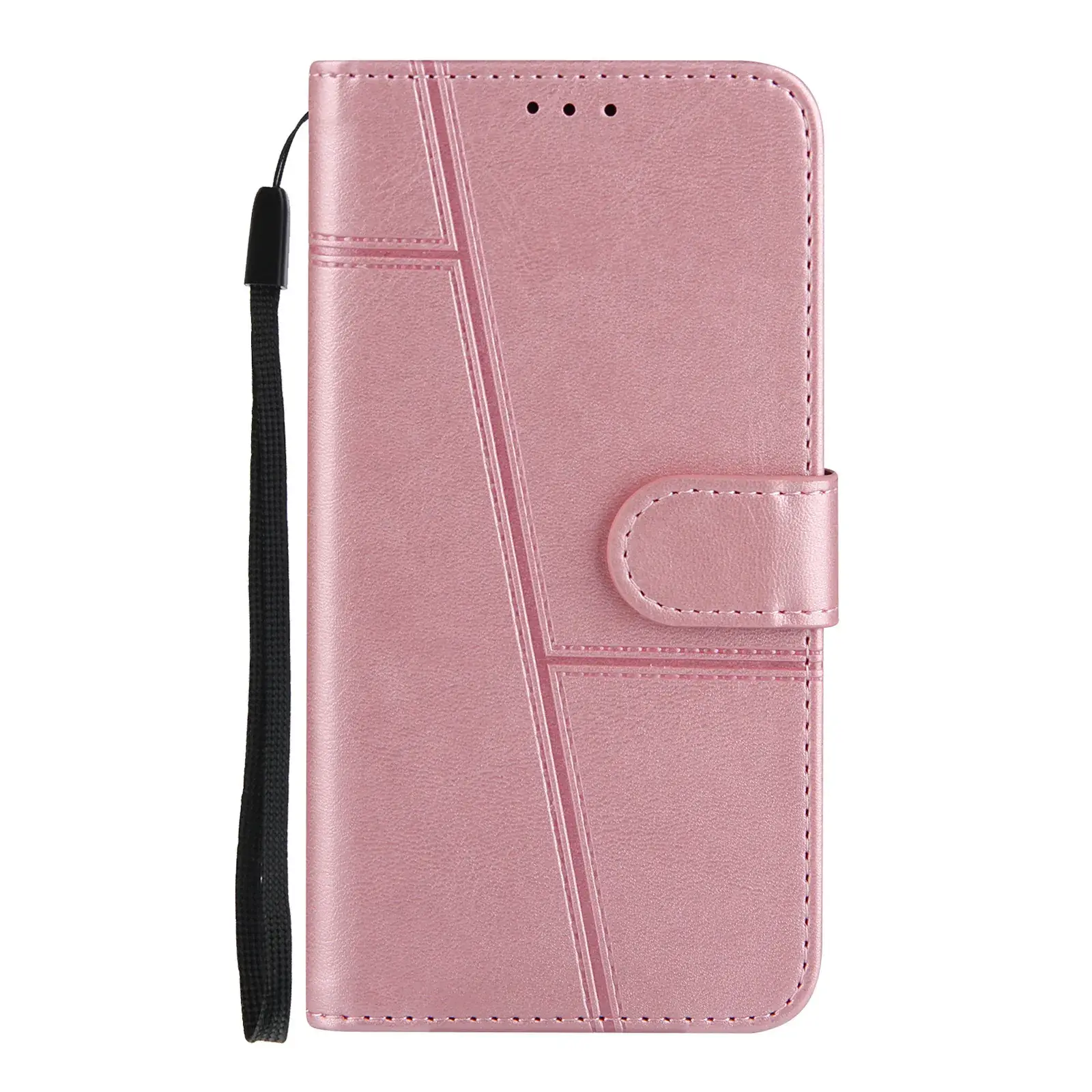 Pink Leather Phone Case with Wrist Strap - Image 6