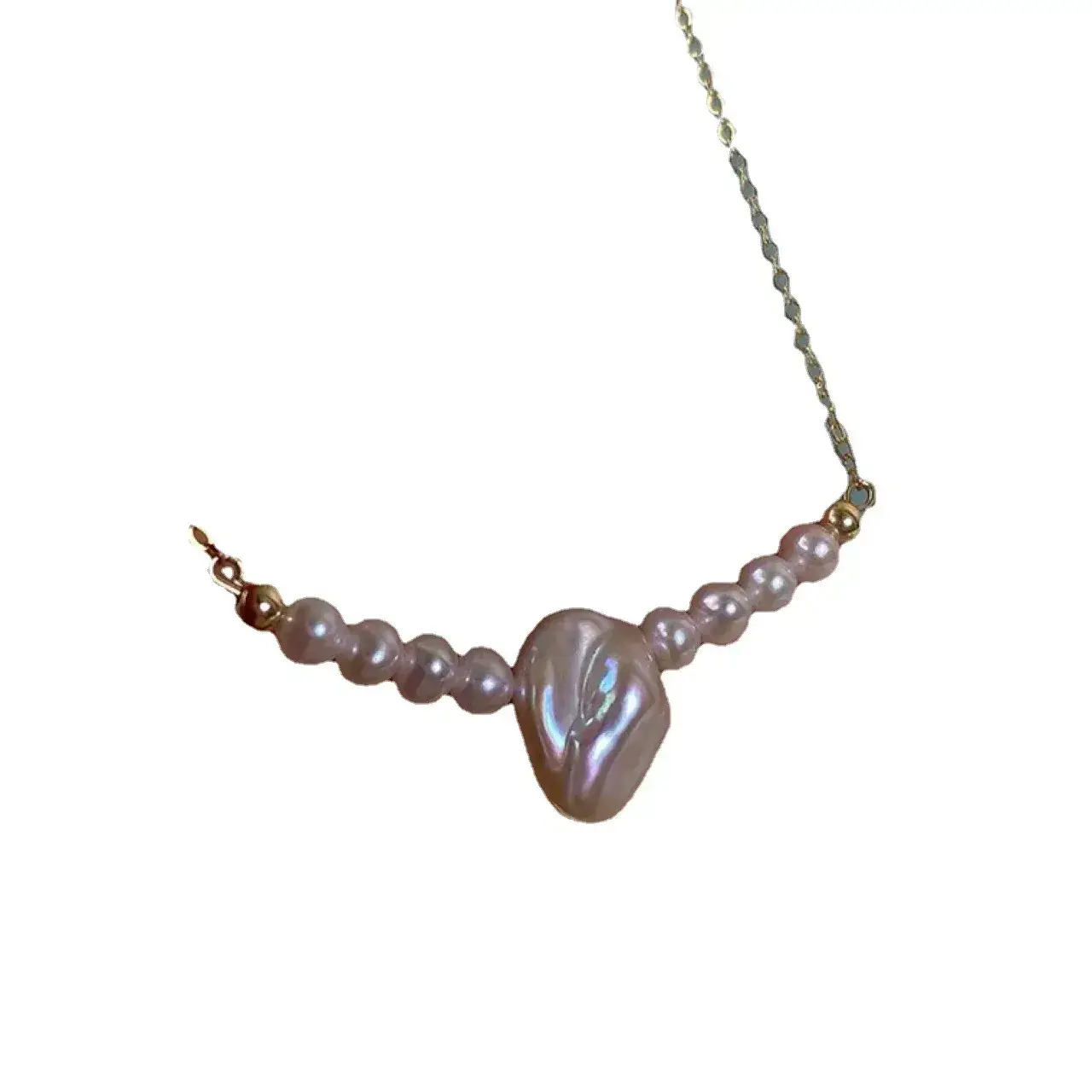 Gentle Pearl Necklace for Women Summer Baroque Light - Image 5