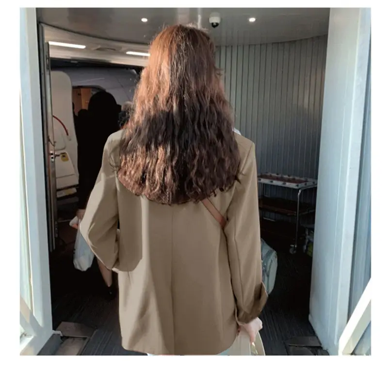 Korean Style Khaki Blazer for Petite Women 2026 - Image 13