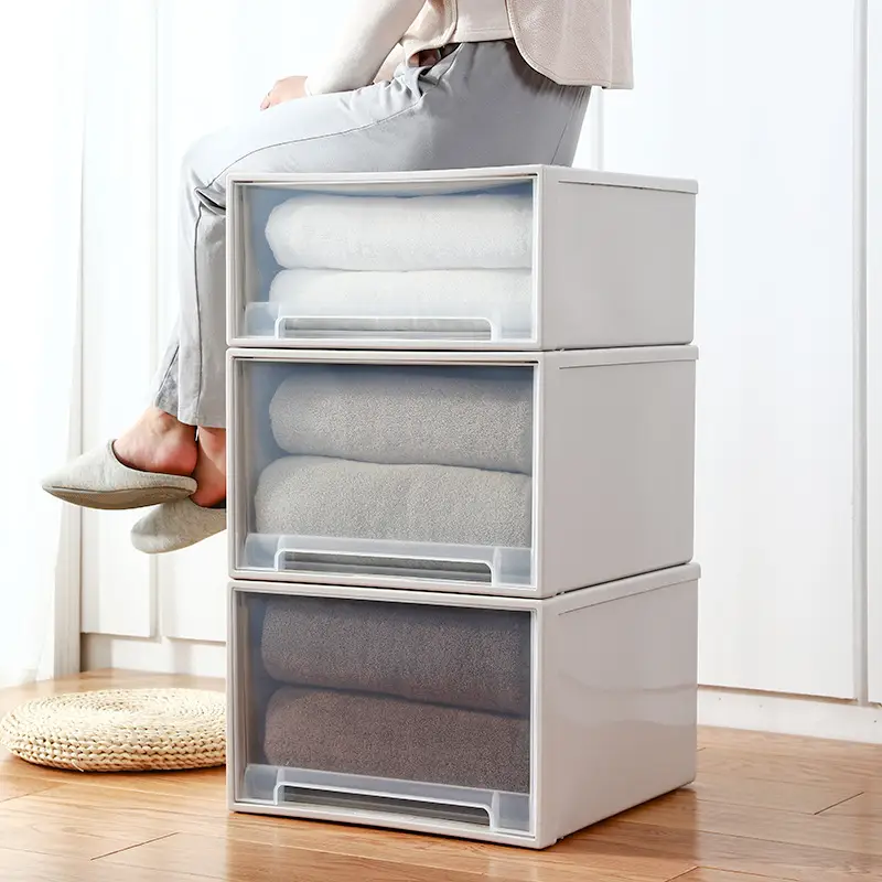 Younai Transparent Drawer Storage Box 28L Grey - Image 6