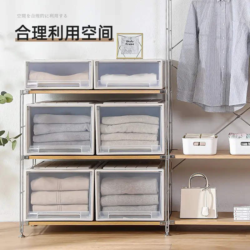 Younai Transparent Drawer Storage Box 28L Grey - Image 7