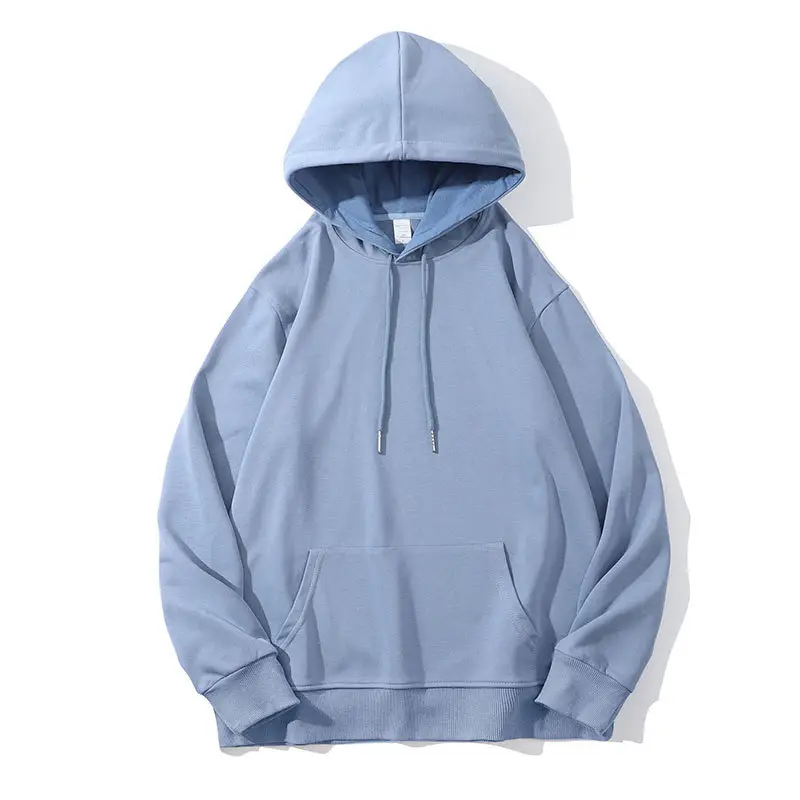 Blue Cotton Hooded Sweatshirt with Hood - Image 9