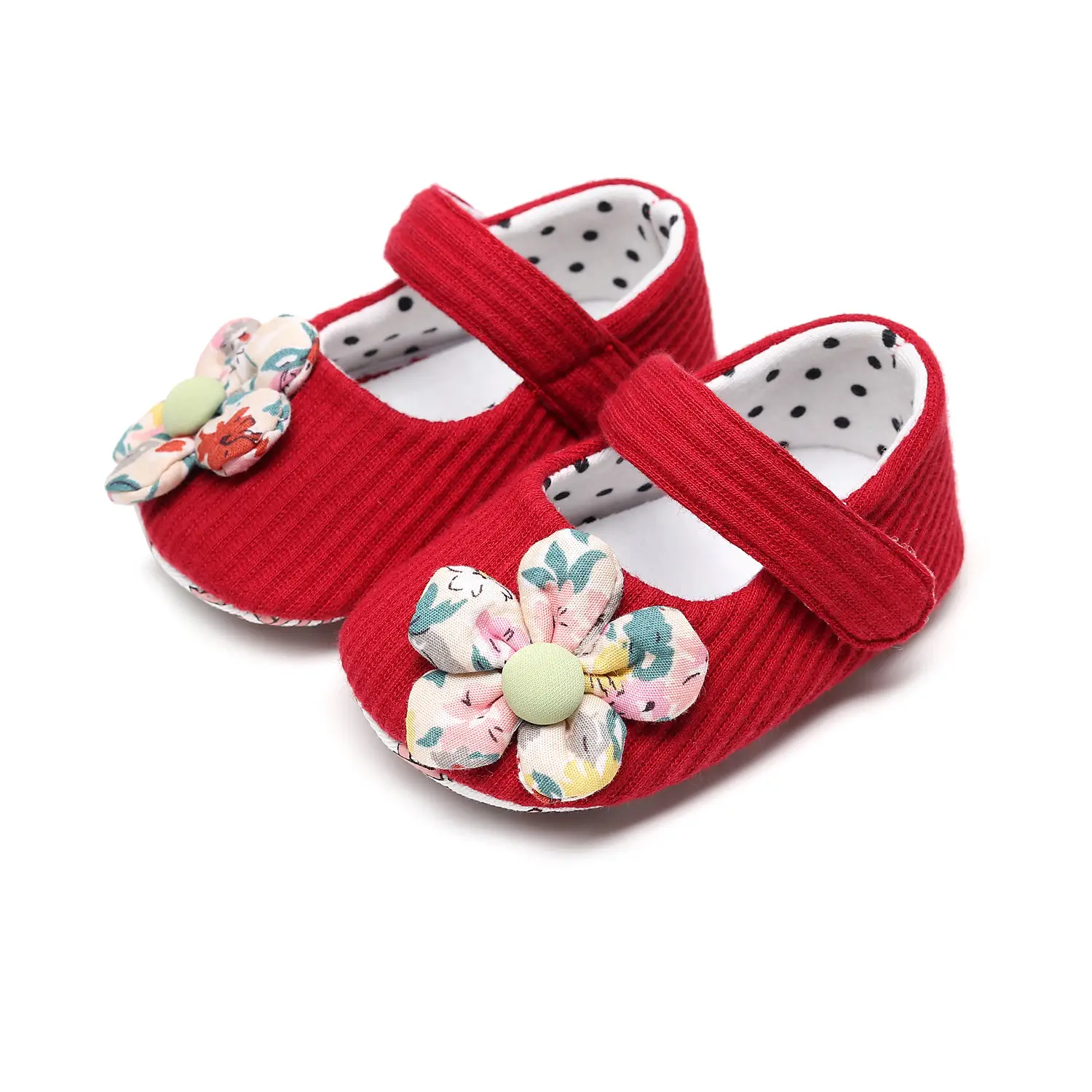 Yellow Floral Bow Baby Shoes for Girls