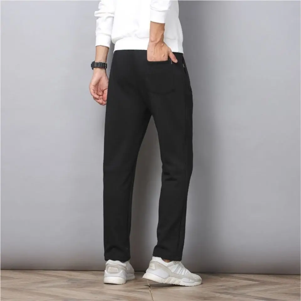 Men Grey Straight Cut Sportswear Pants Large - Image 5