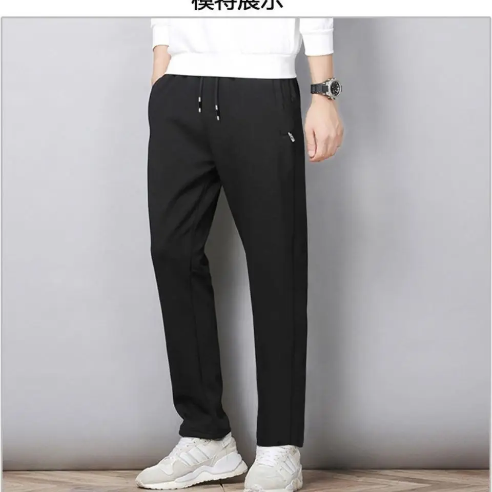 Men Grey Straight Cut Sportswear Pants Large - Image 7