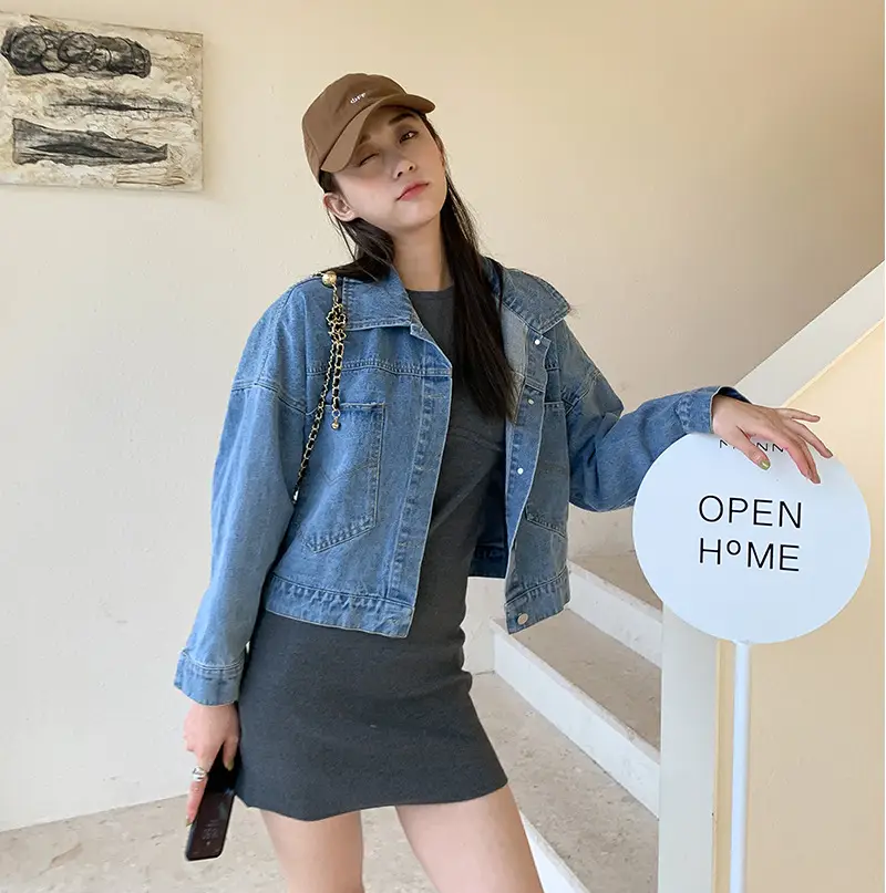Korean Children Denim Jacket & Stretch Skirt Set - Image 5