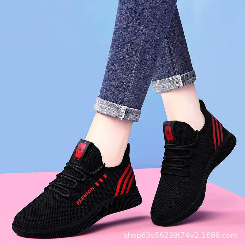 Old Beijing cloth shoes women's small black shoes leisure sports breathable fly woven mesh shoes walking shoes manufacturers wholesale a generation of hair - Image 5