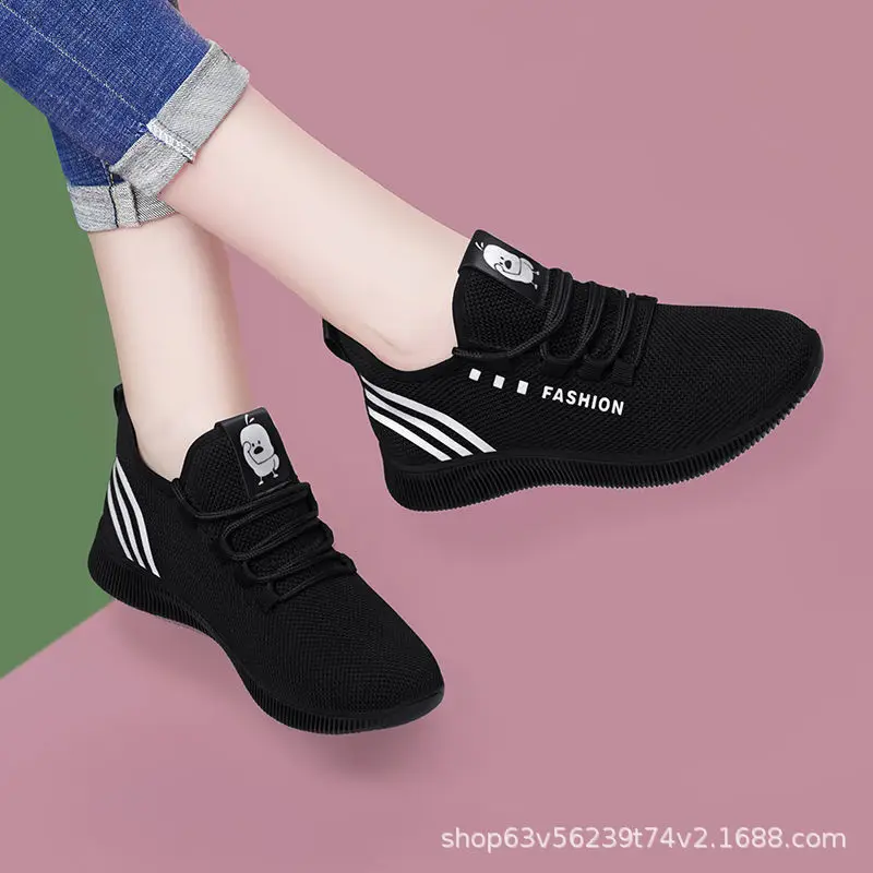 Old Beijing cloth shoes women's small black shoes leisure sports breathable fly woven mesh shoes walking shoes manufacturers wholesale a generation of hair - Image 6
