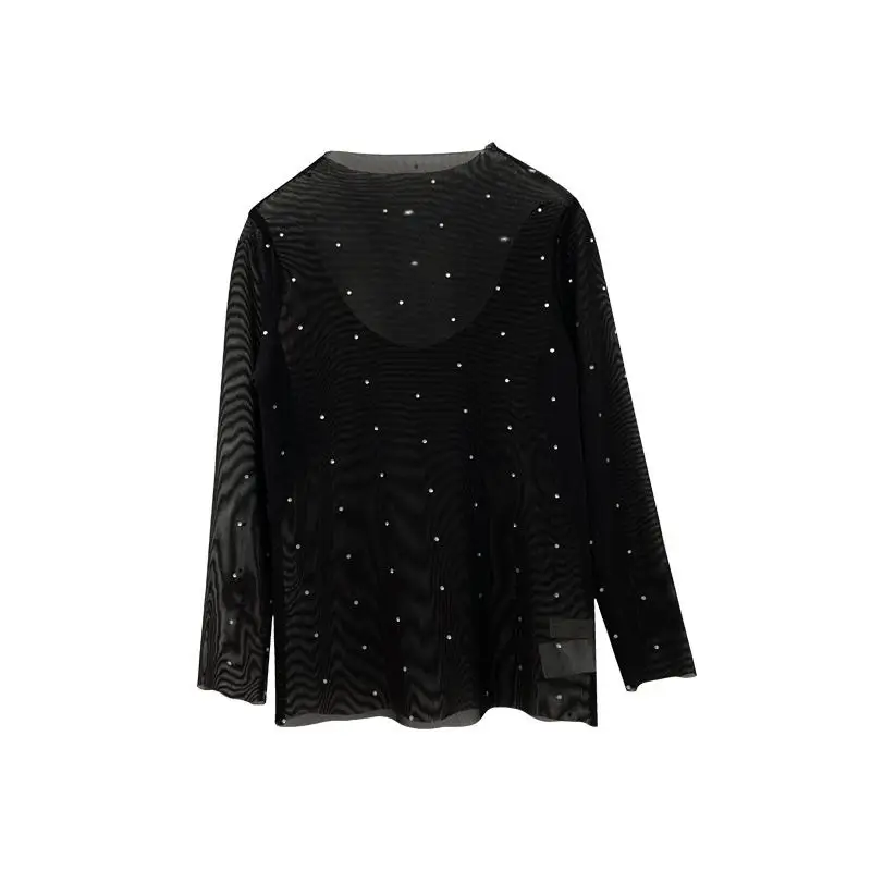Girls Long Sleeve Mesh Top with Lace Trim - Image 6