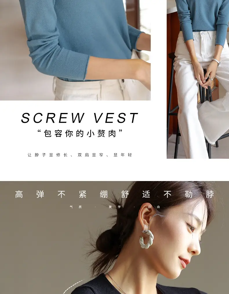 Women V-Neck Long Sleeve T-Shirt Slim Fit Base Top — feature 13