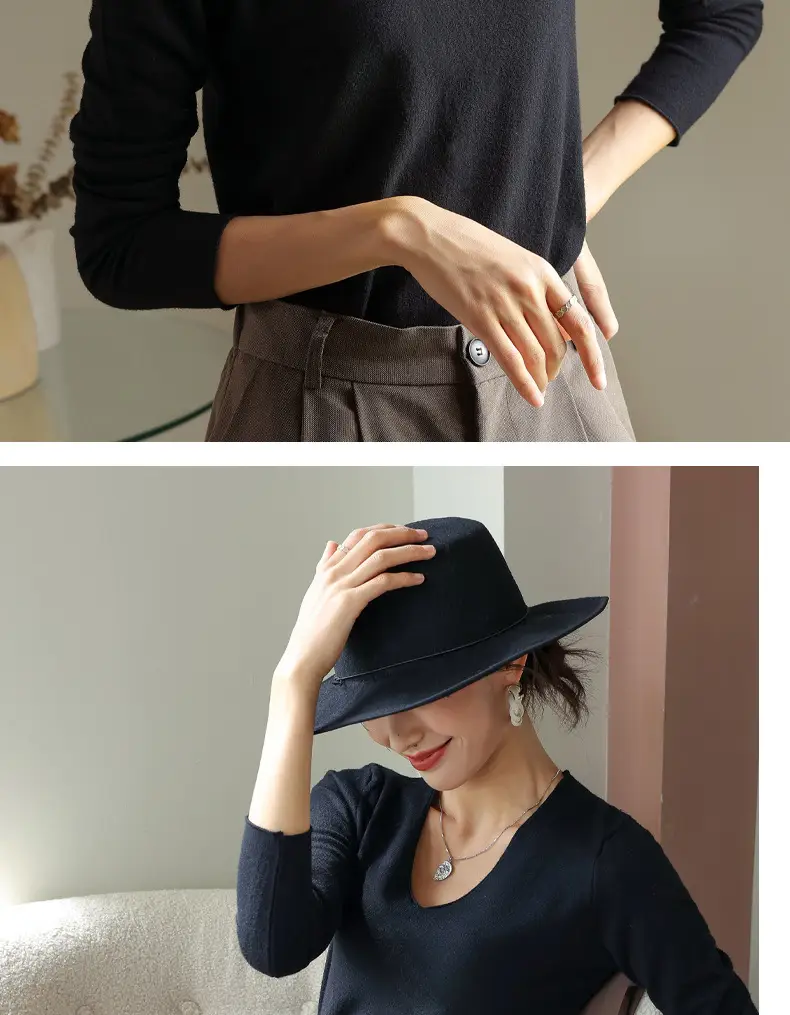 Women V-Neck Long Sleeve T-Shirt Slim Fit Base Top — feature 20