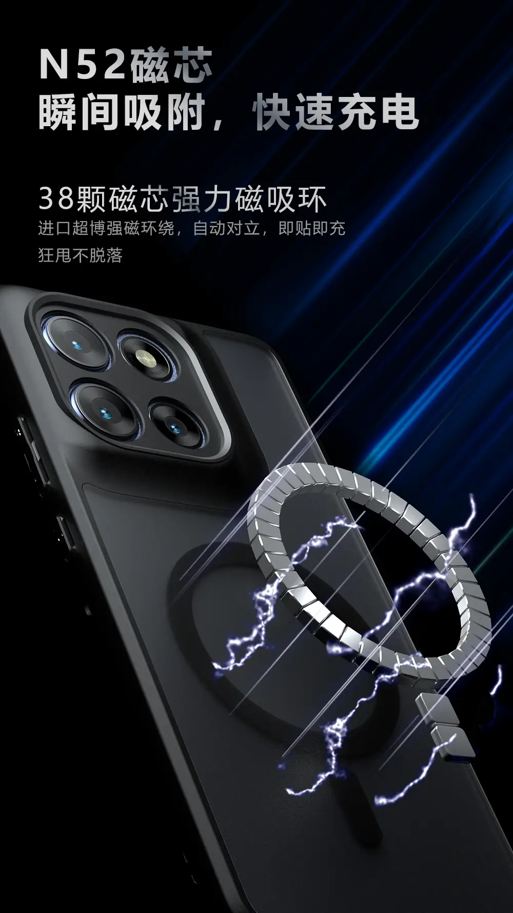 Magnetic Phone Case for Moto G86 G86 Power Anti Fall Protective — feature 2