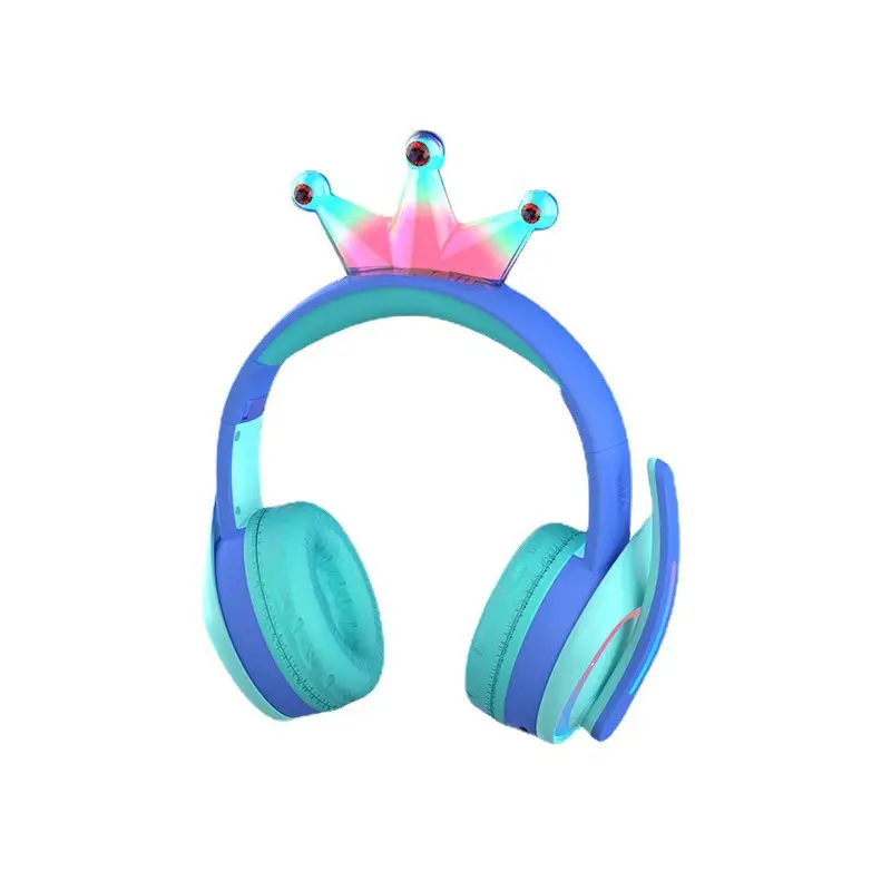 Pink Crown Headset for Kids Bluetooth Headphones - Image 9
