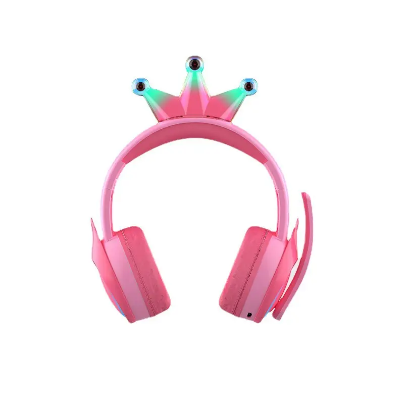 Pink Crown Headset for Kids Bluetooth Headphones - Image 11